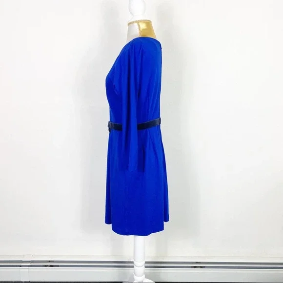 Anthro Girls from Savoy Blue Ponte Shift Dress S - Picture 4 of 6